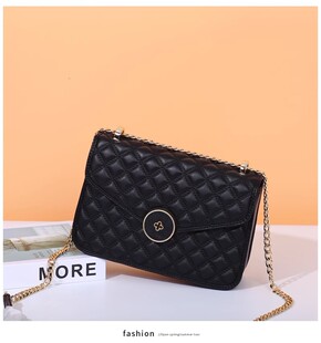 昆仑奴女包2025新款 真皮小方包潮 小香风菱格链条包斜挎包专柜正品