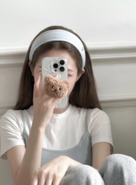 Chris 高颅顶灰蓝色尊嘟美鼠了是夏天的味道宽边3cm高颅顶发箍