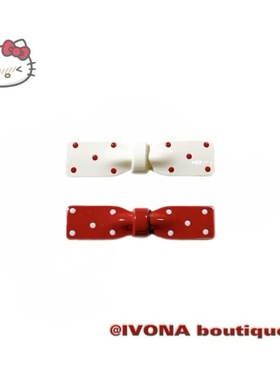 Chris 韩国红色波点可爱少女^氛围感百搭秋冬手工diy刘海发饰发夹