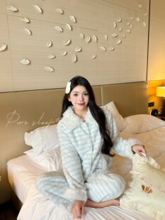 Chris 珊瑚绒居家简约宽松舒适家居服保暖睡衣 嗲嗲冬日2025新款