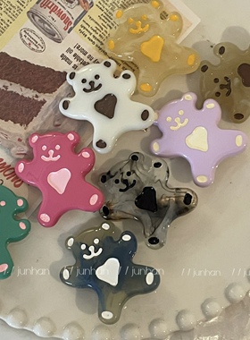 Chris 韩国可爱小熊发夹侧边夹糖果色网红新款头饰刘海夹发饰女