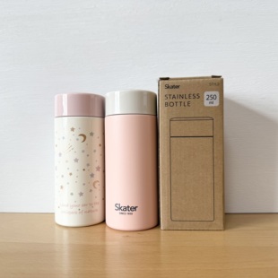 SKATER不锈钢保温杯超轻款便携式纯色水杯250ml马卡龙色正品现货