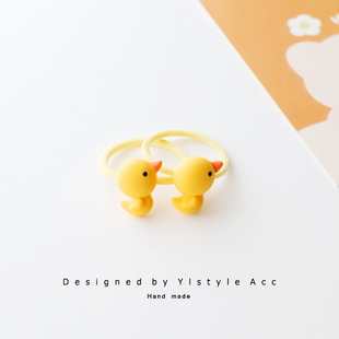 可爱创意黄色小鸡儿童宝宝发圈头绳皮筋皮套发卡BB夹发饰