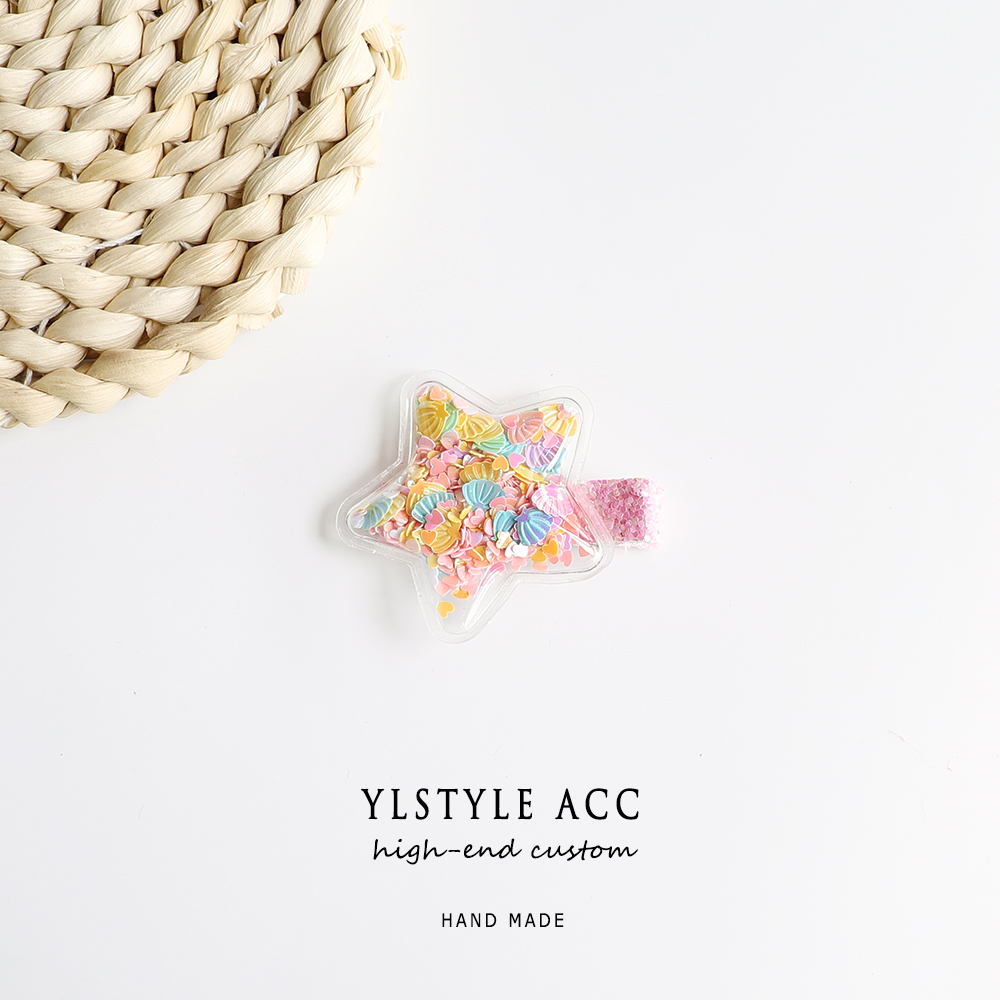 Ylstyle Acc闪闪海星贝壳流沙鸭嘴夹发卡少女边夹刘海夹子发饰 饰品/流行首饰/时尚饰品新 发饰 原图主图