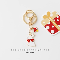 Кролик с грибочками-гвоздиками, брелок