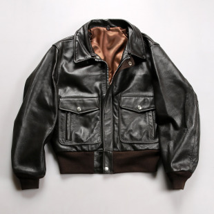 可拆卸羊毛羔领空中飞行员真皮皮衣女款 美式 马皮飞行服G1夹克女款