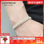 Thổ Nhĩ Kỳ 999 sterling bạc xoắn vòng đeo tay vòng tay tay nam và nữ cặp vợ chồng dệt vòng tay sinh nhật bạn gái quà tặng - Vòng đeo tay Cuff