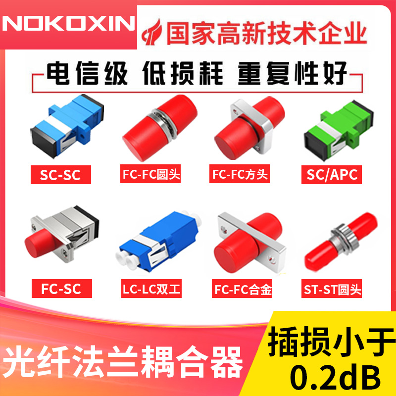 诺可信光纤耦合器SC转SC/APC法兰盘对接头FC-LC-ST连接器尾纤适配器方转圆头单工接口双工转换头延长器电信级 网络设备/网络相关 光纤耦合器 原图主图