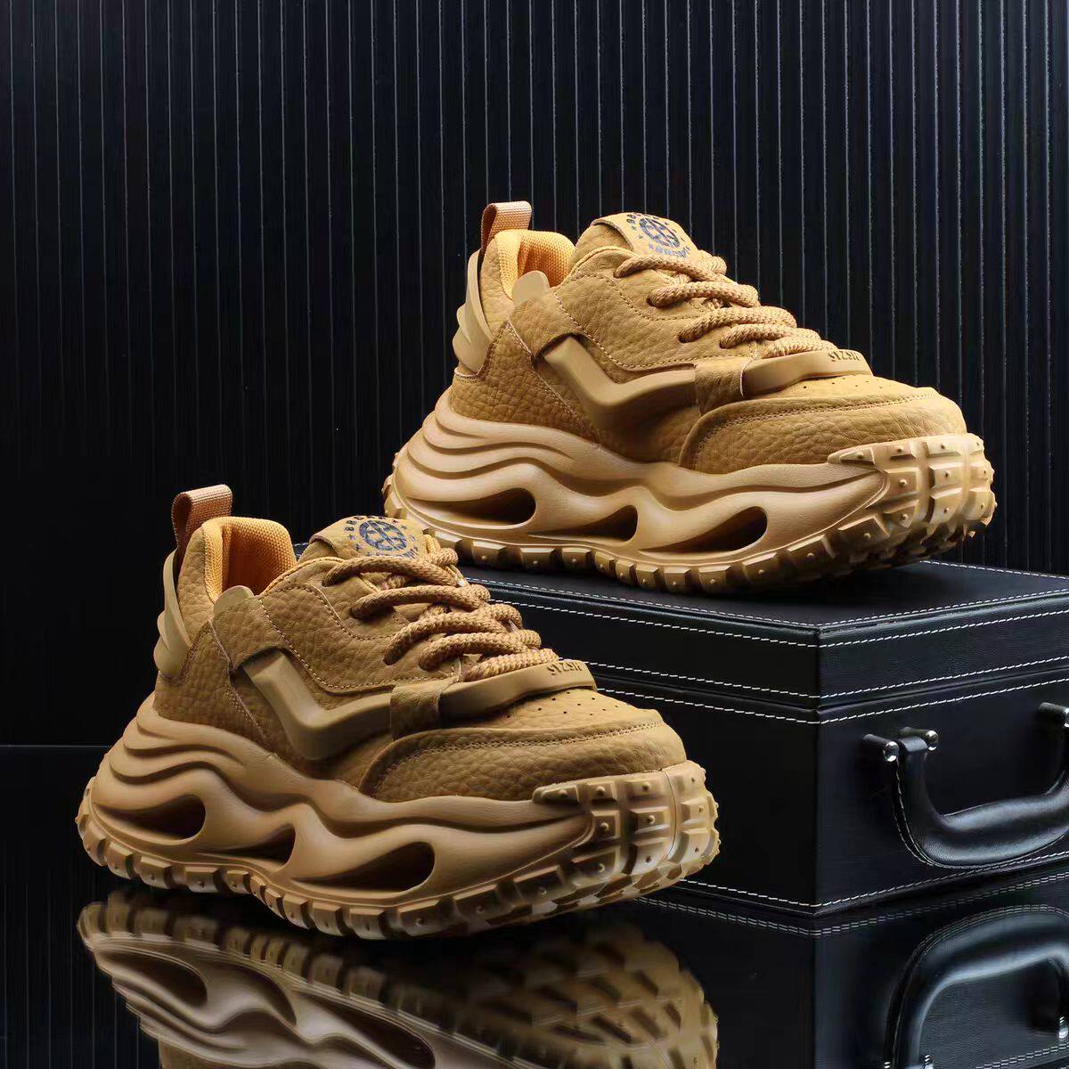 高级感男鞋冬季潮牌百搭运动休闲鞋青少年厚底增高老爹鞋2025新款,流行男鞋,老爹鞋,淘宝优惠券,粉丝福利购,淘宝优惠卷