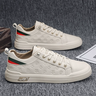 欧洲站小白鞋 潮鞋 春季 一脚蹬休闲皮鞋 2023年新款 男鞋 男士 板鞋 冬季