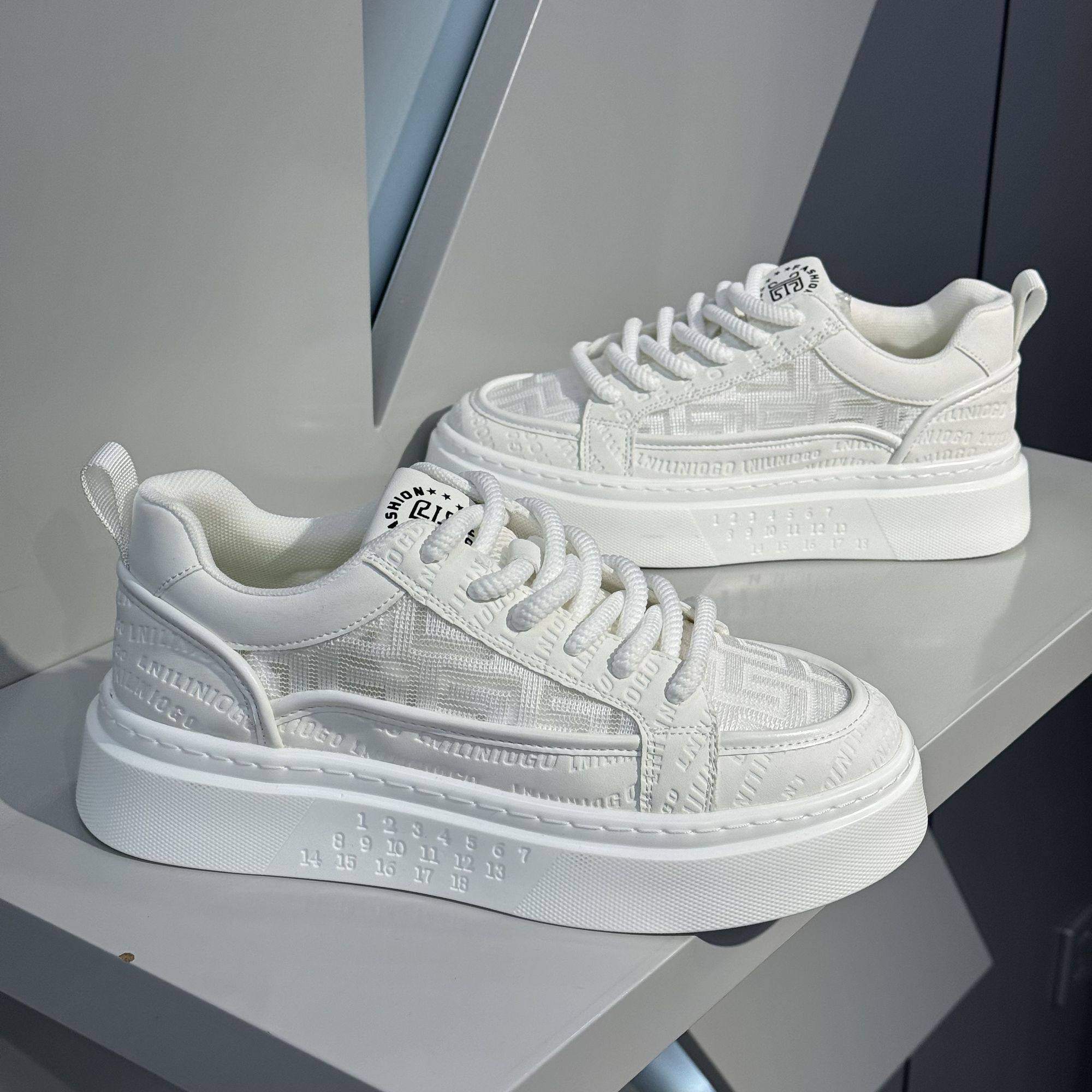 男鞋冬季潮流百搭休闲运动潮鞋2025新款青少年厚底小众网面板鞋,流行男鞋,单鞋,淘宝优惠券,粉丝福利购,淘宝优惠卷