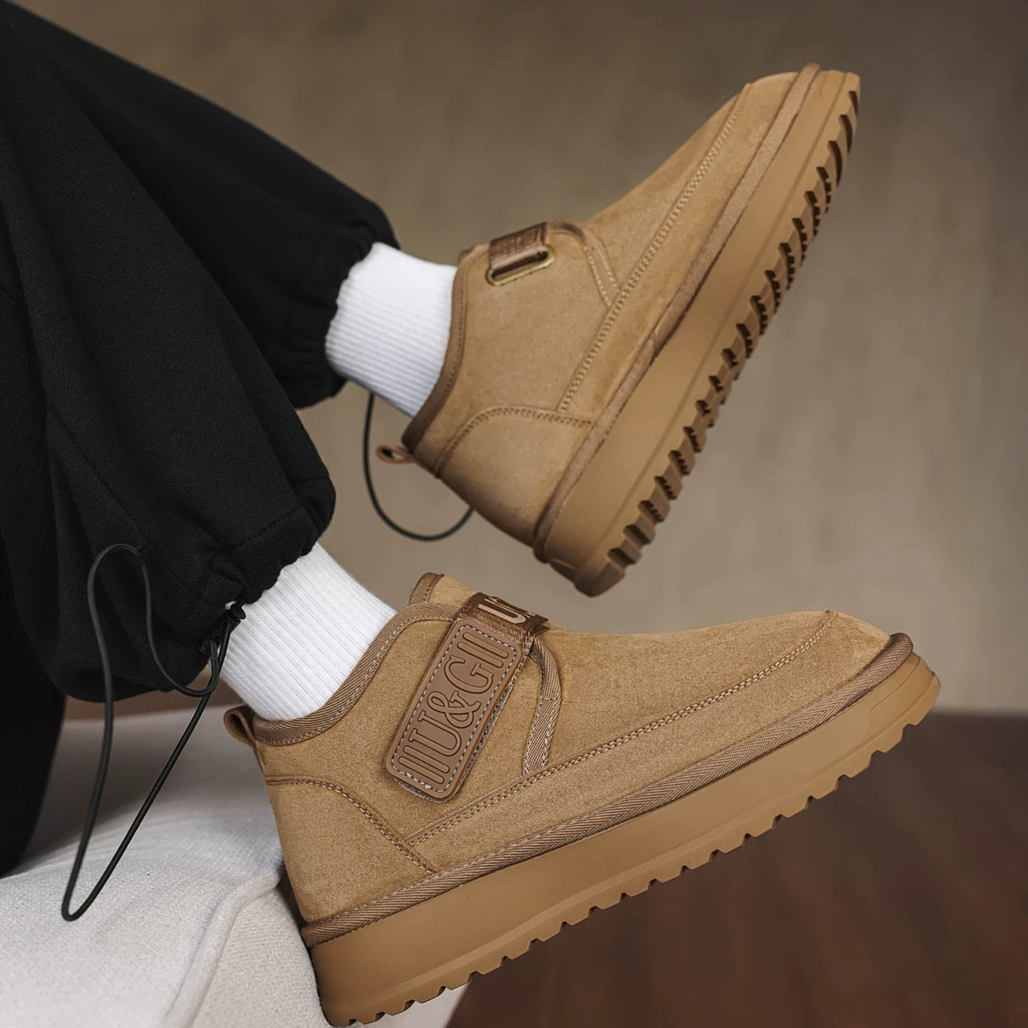 2025新款冬季加绒短筒雪地靴男士防滑厚底面包鞋加厚保暖东北棉鞋,流行男鞋,时尚雪地靴,淘宝优惠券,粉丝福利购,淘宝优惠卷