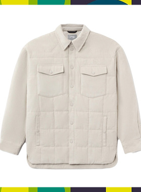 李宁正品新款运动时尚系列男子灯芯绒翻领纯色短款棉服AFMR491