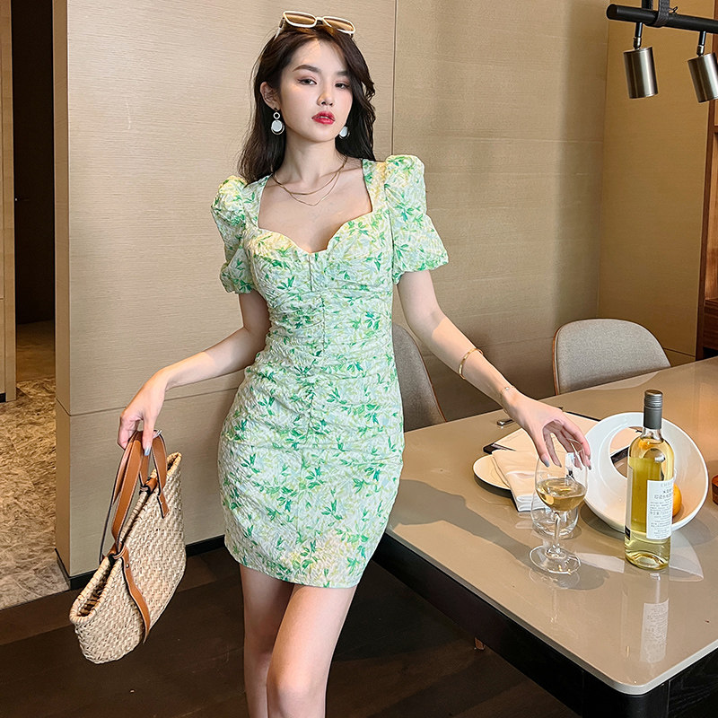 紫嫣红藤修身包臀连衣裙图片
