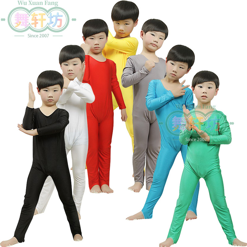 练功服 儿童广播体操服装 幼儿健美服 长袖长裤连体服 白色打底衫