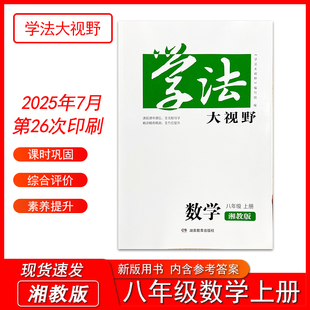 2025年新版学法大视野八年级上册数学湘教版初中辅导课后练习测试一课一练教材配套同步练习湖南教育出版社