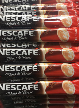 正品咖啡100条雀巢原味1+2速溶咖啡15g三合一提神咖啡粉30条