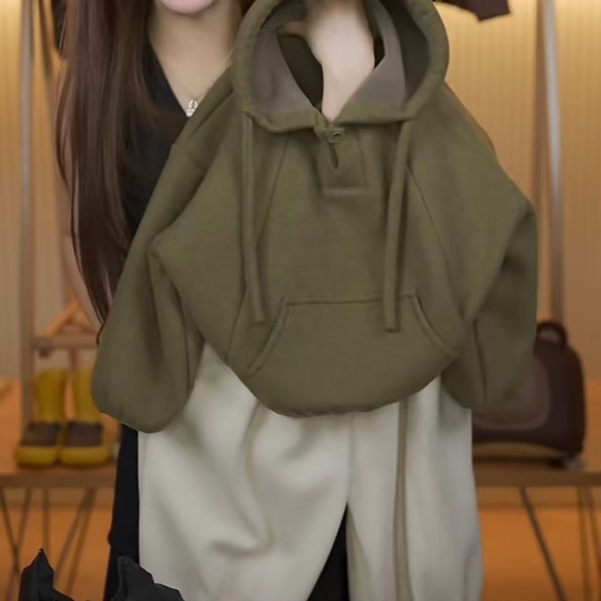 儿童加绒外套25冬男童潮牌加厚保暖毛毛衣宝宝小童连帽卫衣上衣