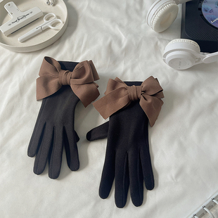 手套薄款 加绒开车骑车电动车厚德绒防风防寒保暖骑行春秋天 女冬季