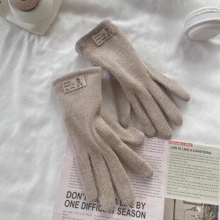 手套女士冬季 羊绒加绒厚冬天防寒风保暖开车骑车电动车骑行 春秋款