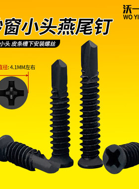 纱网固定专用钻尾钉纱窗螺丝门窗黑色固定螺丝钻尾丝黑色小头自钻