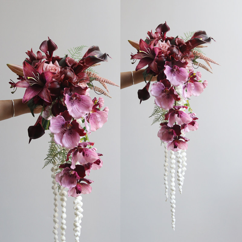 新娘蝴蝶兰百合仿真花