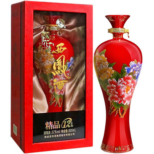 西凤酒国花瓷精品12年52度凤香型白酒 500mL*1瓶