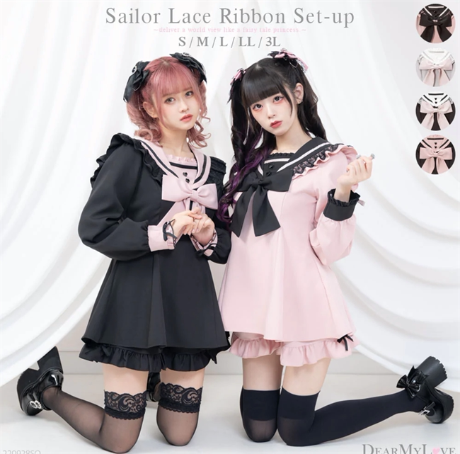 가을 겨울 지뢰 투피스 긴팔 슬림핏 허리 리본 곰팡이 가장자리 네이비 칼라가 있는 귀엽고 다재다능한 일본식 슈트