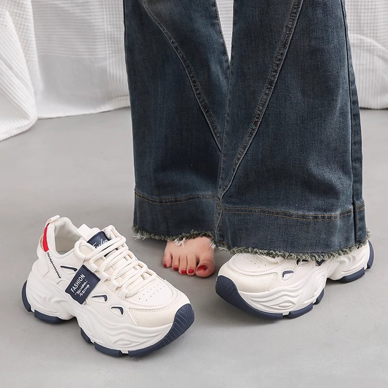 女鞋2025新款春秋厚底运动鞋小个