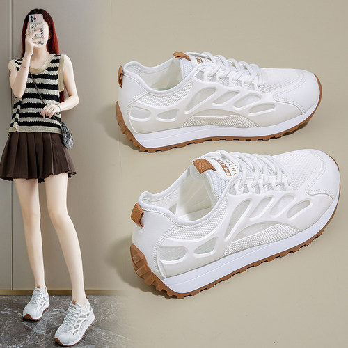 网鞋女透气网面夏季运动凉鞋2025新款不闷脚女鞋子薄款镂空阿甘鞋