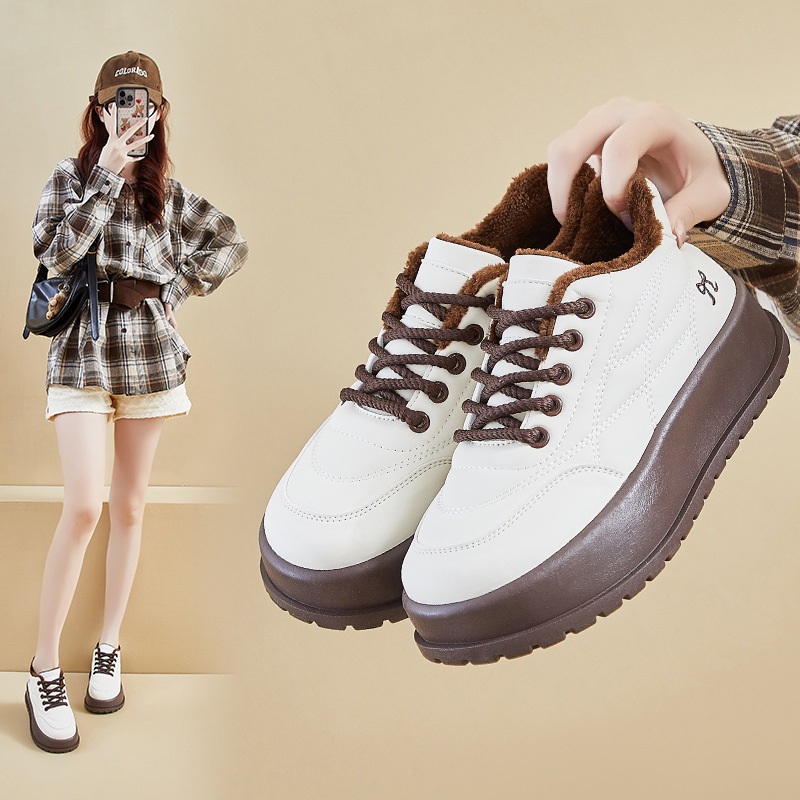 棉鞋女鞋冬季加绒加厚防水软底防滑运动鞋休闲鞋面包鞋保暖二棉鞋