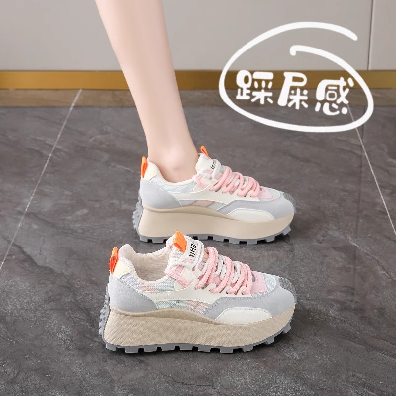 厚底阿甘老爹鞋女新款春季网面