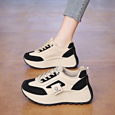 鞋子女款春季厚底老爹鞋小个子增高轻便软底不累脚阿甘运动鞋爆款