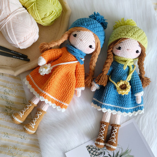 钩针女孩玩偶娃娃diy打发时间