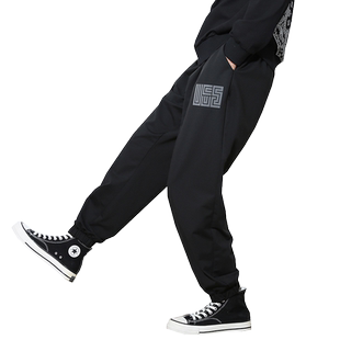 加绒潮牌休闲裤男宽松冬季男士大码加肥加大青少年裤子运动裤男