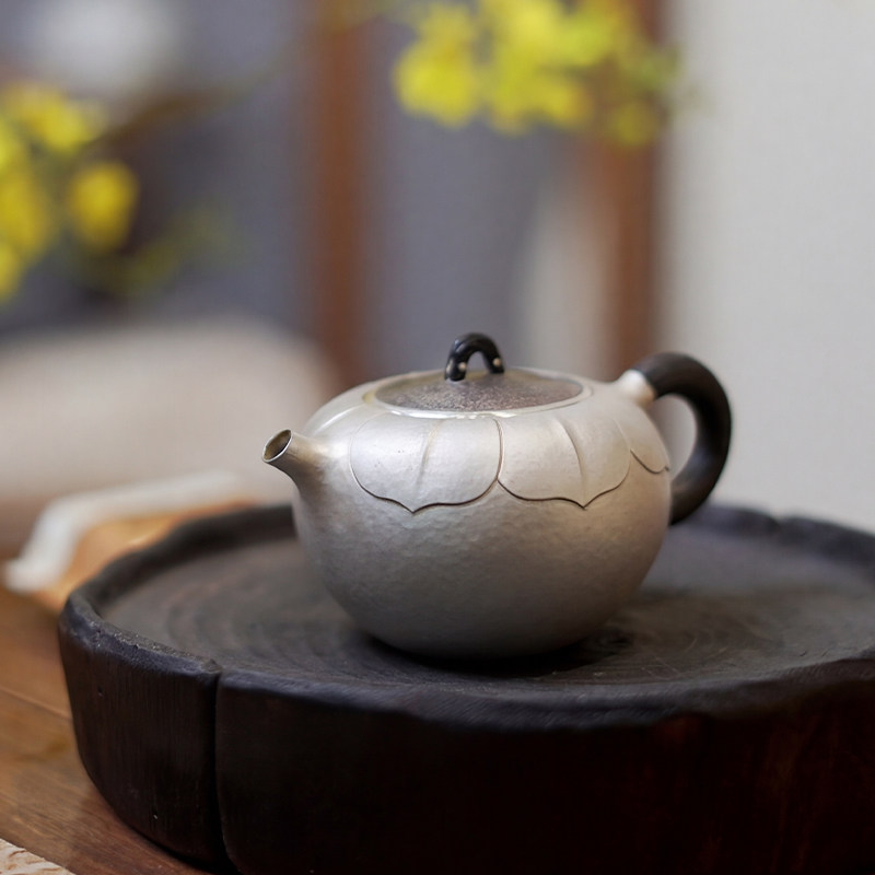 足银999银壶泡茶壶纯手工一张打银器功夫茶高端中式茶具茶器 梵莲