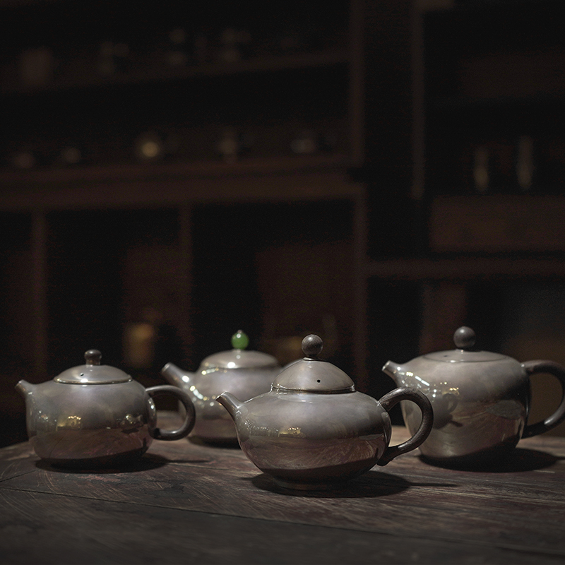 恋物志纯手工纯银泡茶壶银壶紫皮