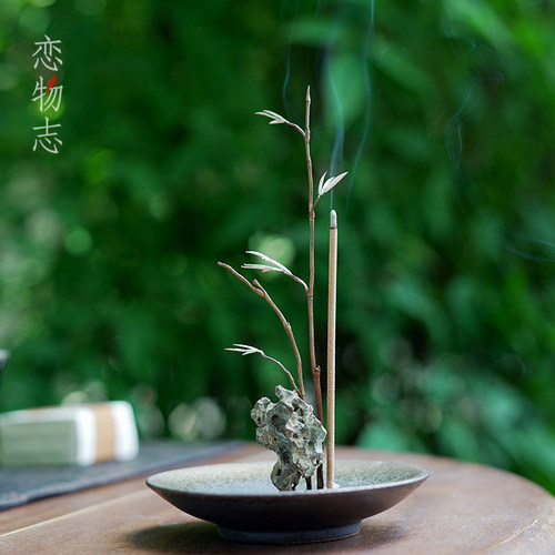纯手工竹叶香插配件清竹