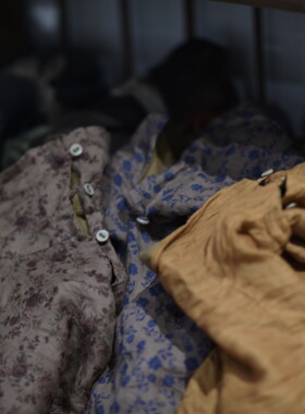 25/09 SN228  秋款文艺复古苎麻双层高领侧开叉中长袍