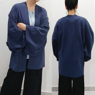 清年原创男女日式和风改良和服宽松纯棉纯色小振袖羽织外套开衫