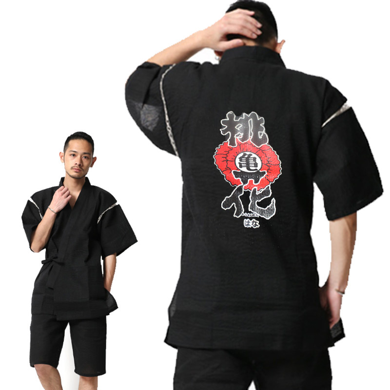 外贸日单CO和风甚平夏季薄款拼色男女浴衣和服日式家居服推荐清年
