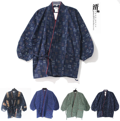 热卖日单和风系带薄款原单日式道袍和服棉汉服女上衣装外套作务衣