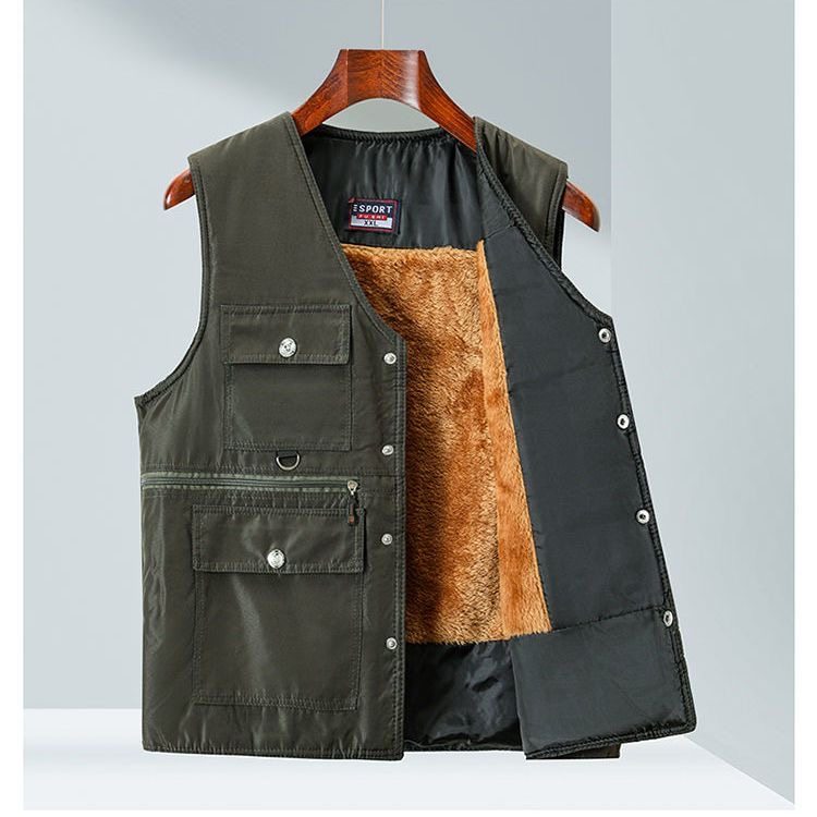 爸爸装秋冬季多口袋马夹中老年人马甲男大码钓鱼坎肩加绒加厚背心,男装,常规马甲,淘宝优惠券,粉丝福利购,淘宝优惠卷