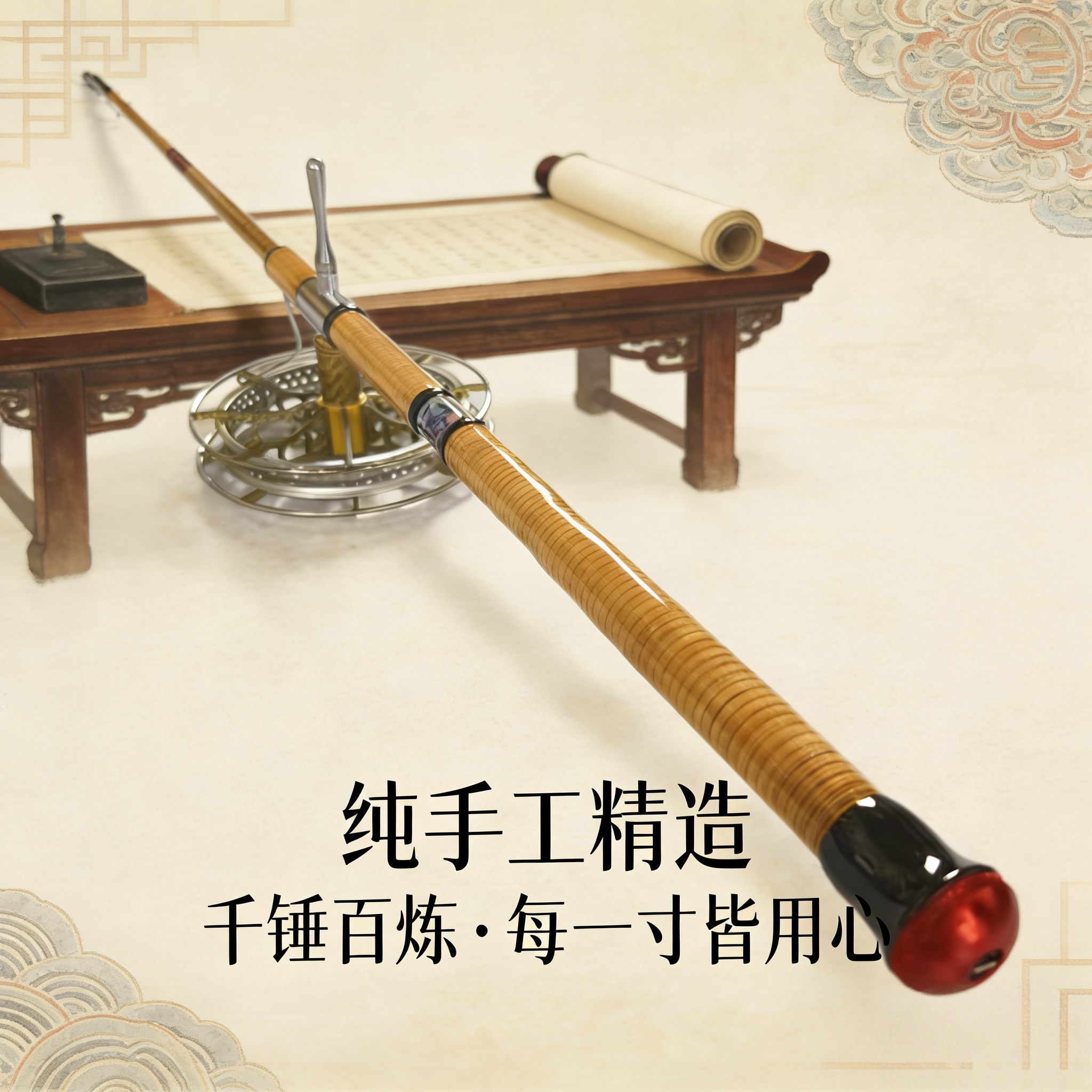 新品盘车溪流冲钓竿3.5米长节碳素28偏37调超轻硬钓鱼杆纯手作品