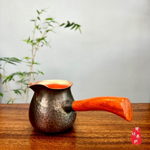 陇味秦韵罐罐茶手工锤目纹工艺加厚紫铜纯铜煮茶罐公道杯煮茶杯具