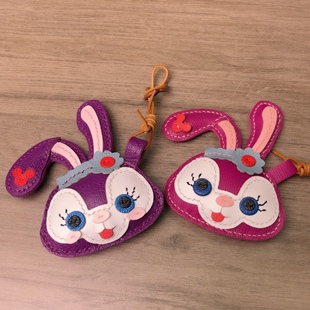 法国山羊皮手工真皮可爱小妖狐钥匙扣包挂星黛露兔子挂件