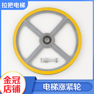 拉把電梯漲緊輪裝 斯 置外徑250軸承6201限速器繩輪適用三菱奧