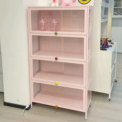 手办展示柜仿玻璃透明防尘陈列柜乐高玩具亚克力收纳盒书柜置物架