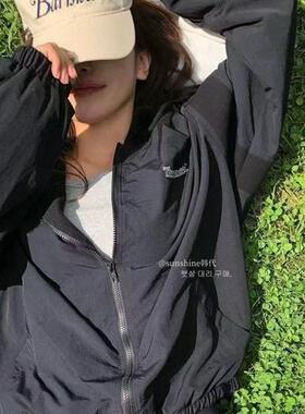 韩代潮牌the barnnet新双面可穿摇粒绒薄绒男女同款连帽夹克外套