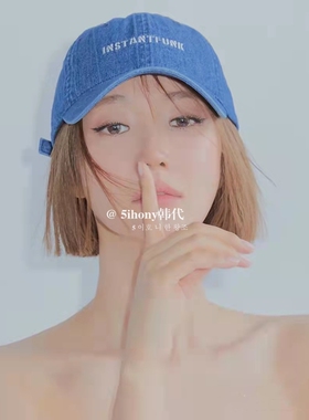 韩代潮牌INSTANTFUNK圆顶 软顶 刺绣字母高俊熙同款棒球帽 鸭舌帽